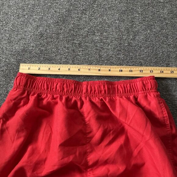 Nike Swim Trunks Mens Shorts Red NESSA558 Medium Swoosh Lined - Picture 8 of 10